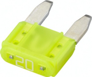 Bezpiecznik płaski Mini, 20A L=10.9 mm żółty op. 50 szt. Hella 8JS728596161