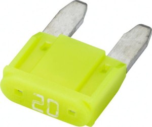 Bezpiecznik płaski Mini, 32V 20A L=16.3 mm żółty Pack 10x Hella 8JS728596232