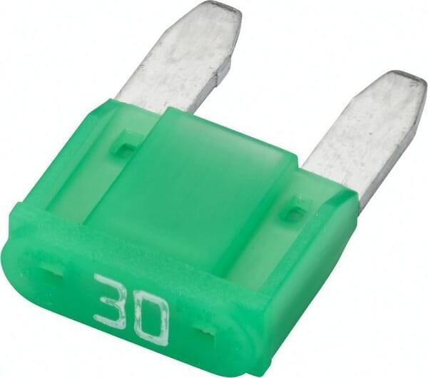 Bezpiecznik płaski Mini, 32V 30A L=16.3 mm zielony Pack 10x Hella 8JS728596252