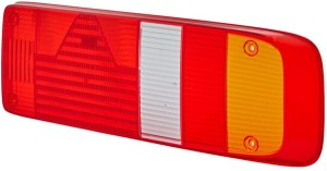 Klosz lampy, czerwony/przezroczysty/pomarańczowy, prostokątny tylny prawy Hella 9EL340829021