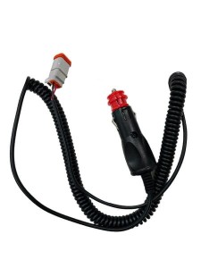 Przewód spiralny z wtyczką Deutsch DT2 do gniazda zapalniczki (max. 25W) 3 m KADTSPIRCIG