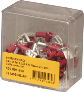 Końcówka przewodu płaska nasadkowa z rozdzielaczem czerwona 0.5-1.0mm², 6.4x0.8 LF561