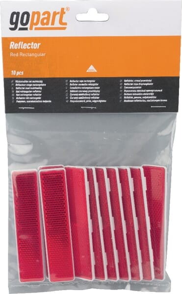Odblask prostokątny przyklejany czerwony, 105 x 24 mm LA75015