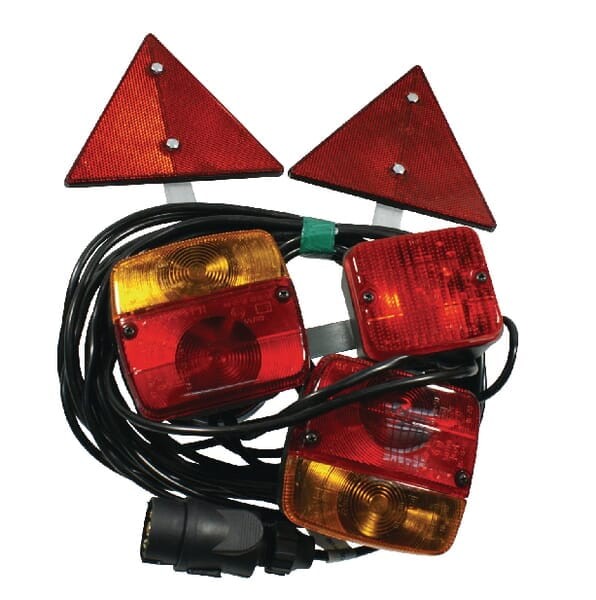Zestaw lamp, tylnych na magnes z trójkątem odblaskowym i światłem przeciwmgielnym przewód 7.5 m LA97535