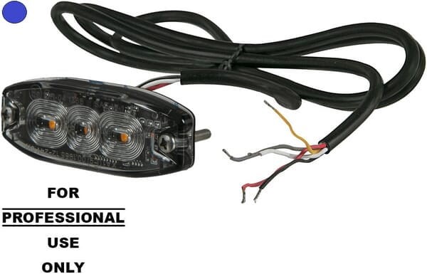 Lampa ostrzegawcza LED, prostokątna, 10/30V niebieska, 82x30x9 mm 3 diody LED Kramp LA20073B