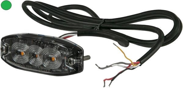 Lampa ostrzegawcza LED, prostokątna, 10/30V zielona, 82x30x9 mm 3 LED Kramp LA20073G