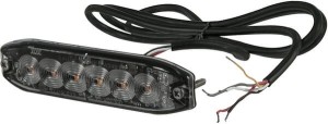 Lampa ostrzegawcza LED, prostokątna, 10/30V, pomarańczowa, 130x30x7 mm, 6 LED Kramp LA200763M