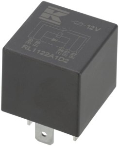 Miniprzekaźnik 12V, podwójne zestyki przełączane, 2x20A, dioda, bez uchwytu RL1122A1D2