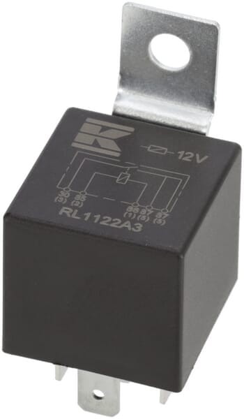Miniprzekaźnik 12V, podwójne zestyki przełączane, 2x20A, z uchwytem RL1122A3