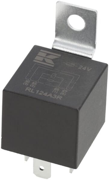 Miniprzekaźnik 24V, normalnie otwarty, 20A, z rezystorem, z uchwytem RL124A3R