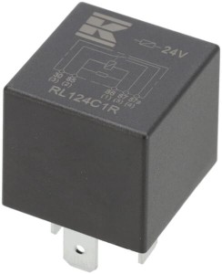 Miniprzekaźnik 24V, przełączanie, 30A/40A, z rezystorem, bez uchwytu RL124C1R