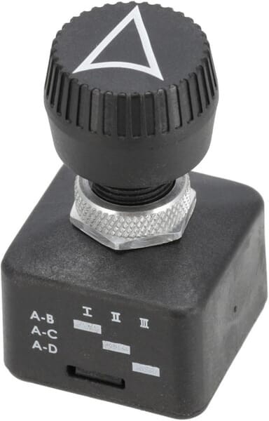 Przełącznik obrotowy, on-on-on, 12-24V przyłącze przewodów płaskie 6.3 mm SW10015KR