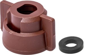 Pokrywka dyszy, bagnet, SW10, brązowy, z uszczelką, 25 szt., Geoline 8253057P025