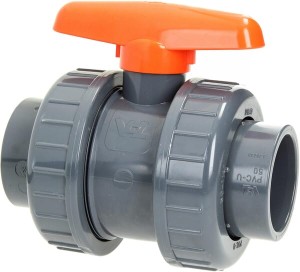 Zawór kulowy z PCW z mufami wklejanymi VdL, DN 50 x 50 mm KS050050PVC