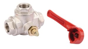 Zawór kulowy 3-drożny T gwint wew., 1/2" KS312T