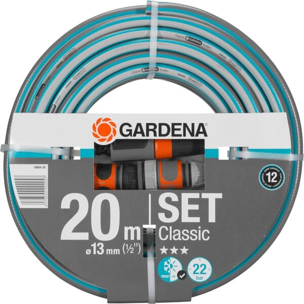 Wąż ogrodowy Classic Gardena 1/2" 20 m z zestawem złączek SL18004