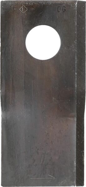 Nożyk kosiarki rotacyjnej lewy 106x49x4 mm otwór Ø 19 mm okrągły pasuje do Kongskilde JF/Stoll 8113800064