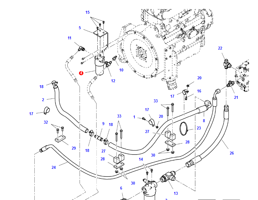 Filtr oleju hydrauliki - wkład 3970171M1