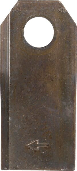 Nożyk kosiarki rotacyjnej, prawy 107x47x4 mm otwór VNB087519301