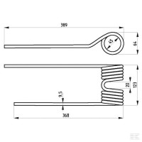 Palec przetrząsacza, 390 x 123 x 45, Ø 9,5… | poltechparts.pl