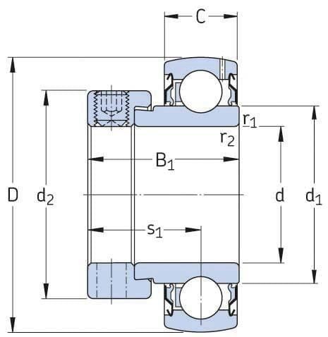 Łożysko kulkowe zwykłe 45x85x43.7 mm gopart SA209GP