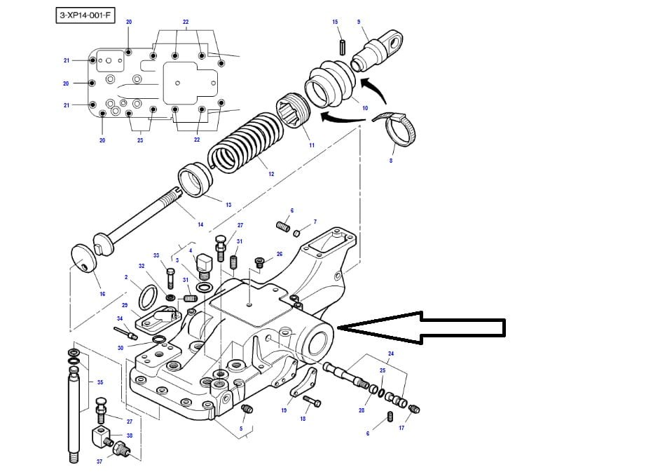 Kosz pokrywy skrzyni , zespół tylnego TUZ Massey 3809677M94