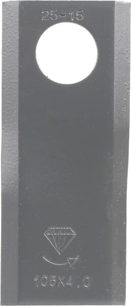 Nożyk kosiarki rotacyjnej lewy 107x45x4 mm otwór Ø 21 mm okrągły pasuje do Gyrland 25 szt. 0110349GKR
