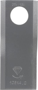Nożyk kosiarki rotacyjnej lewy 107x45x4 mm otwór Ø 21 mm okrągły pasuje do Gyrland 25 szt. 0110349GKR