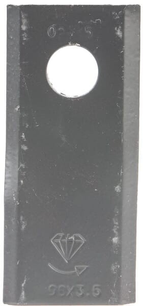 Nożyk kosiarki rotacyjnej lewy 98x45x3.5 mm otwór Ø 16.50 mm okrągły pasuje do Morra 25 szt. 40490006KR
