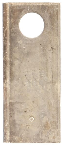 Nożyk kosiarki rotacyjnej lewy 120x49x4 mm otwór Ø 21 mm okrągły pasuje do Pöttinger 434975KR