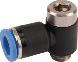 Złącze wtykowe kątowe, 8 mm gwint zew. 1/8" Kramp BCS818PB