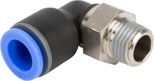 Złącze wtykowe kątowe, obrotowe, gwint zew. 1/4" 10 mm Kramp ECF1014P