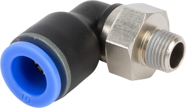 Złącze wtykowe kątowe, obrotowe, gwint zew. 1/8" 10 mm Kramp ECF1018P
