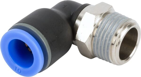 Złącze wtykowe kątowe, obrotowe, gwint zew. 3/8" 10 mm Kramp ECF1038P