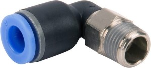 Złącze wtykowe kątowe, obrotowe, gwint zew. 1/8" 6 mm Kramp ECF618P