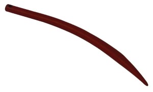 Ząb ładowacza, wygięty zamykający, profil okrągły 28x600 mm końcówka szpiczasta z otworem Ø 12.5 na kołek sprężysty czerwony SHW FT41