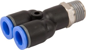 Trójnik wtykowy Y, obrotowy, gwint zew. 1/4" 8 mm Kramp YCRMT814P