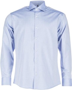 Koszula męska długi rękaw Modern Fit, niebieska, roz. XL Business Kramp KW407010138044