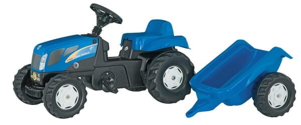 Traktor New Holland z napędem na pedały i z przyczepką R01307