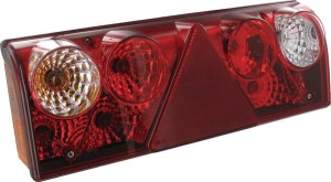 Lampa tylna zespolona, prostokątna lewa 24V przezroczysta/czerwona przykręcana Europoint II Aspöck 256000507