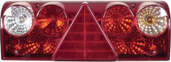 Lampa tylna zespolona, prostokątna prawa 24V przezroczysta/czerwona przykręcana Europoint II Aspöck 256400507