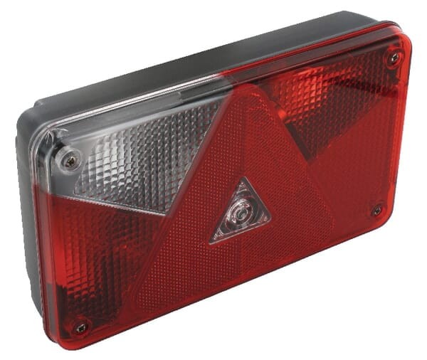Lampa tylna zespolona, prostokątna lewa 12V czerwona/przezroczysta przykręcana z gniazdem 5-pin Multipoint V Aspöck 248500007