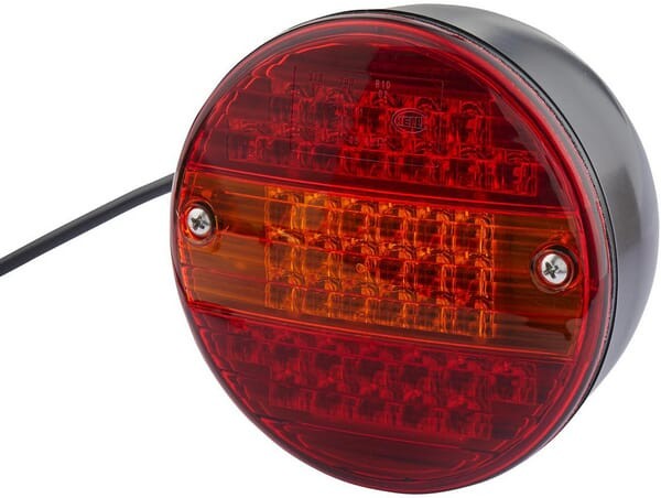 Lampa tylna zespolona LED, okrągła 24V czerwona/pomarańczowa przykręcana Ø 140 mm 42 szt. LED Hella 2SD001685347