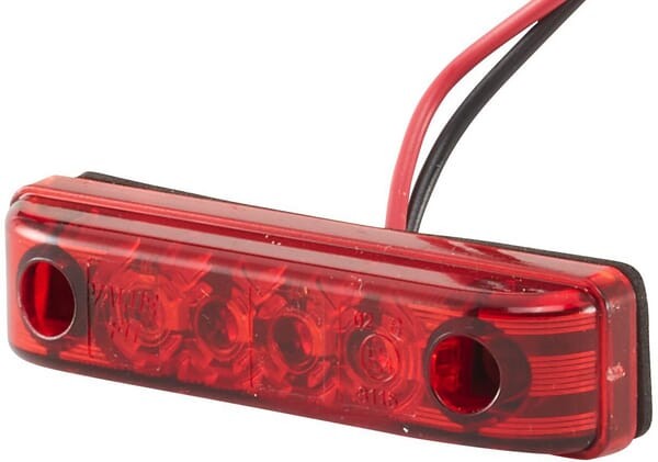 Lampa obrysowa LED, prostokątna 12V czerwona przykręcana 65x11x16 mm Hella ValueFit 2TM357010011