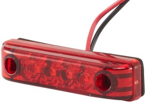 Lampa obrysowa LED, prostokątna 12V czerwona przykręcana 65x11x16 mm Hella ValueFit 2TM357010011