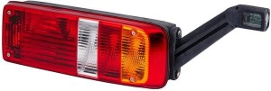 Lampa tylna zespolona, prostokątna prawa 24V pomarańczowa/przezroczysta/czerwona przykręcana Hella 2VP340931161
