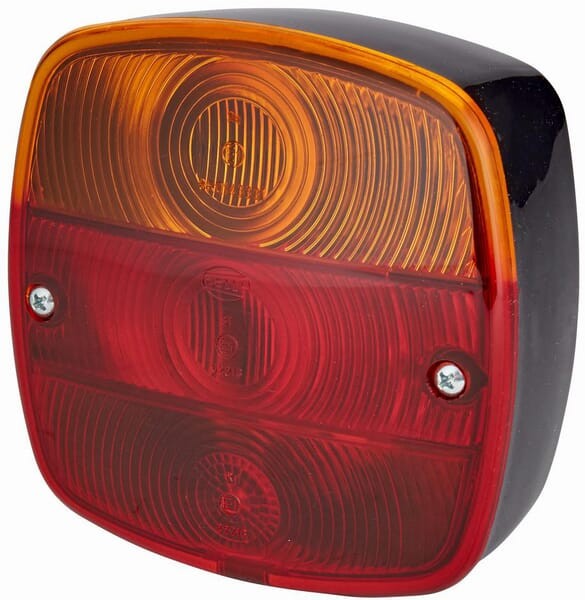 Lampa tylna zespolona, kwadratowa 12/24V czerwona/pomarańczowa przykręcana 120x52x120 mm Hella 2SD002514161