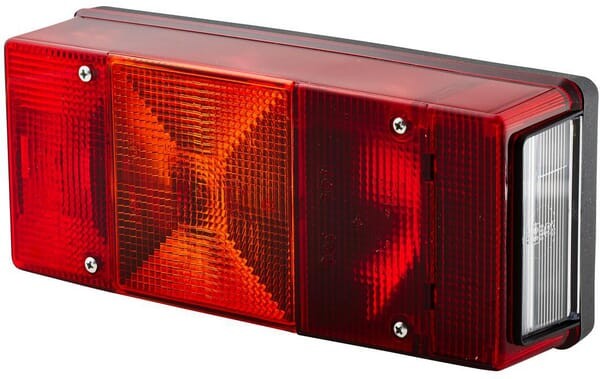 Lampa tylna zespolona, prostokątna lewa 12V czerwona/pomarańczowa przykręcana 246x66x108 mm Hella 2SE007547011