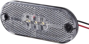 Lampa obrysowa LED, prostokątna 24V przezroczysta przykręcana 108x10.5x44 mm 5 szt. LED Hella ValueFit 2PG357009121