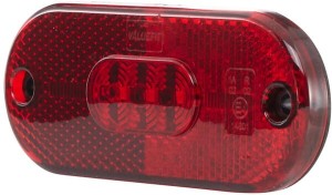 Lampa obrysowa LED, prostokątna 12V czerwona przykręcana 108x10.5x44 mm Hella ValueFit 2TM357009011
